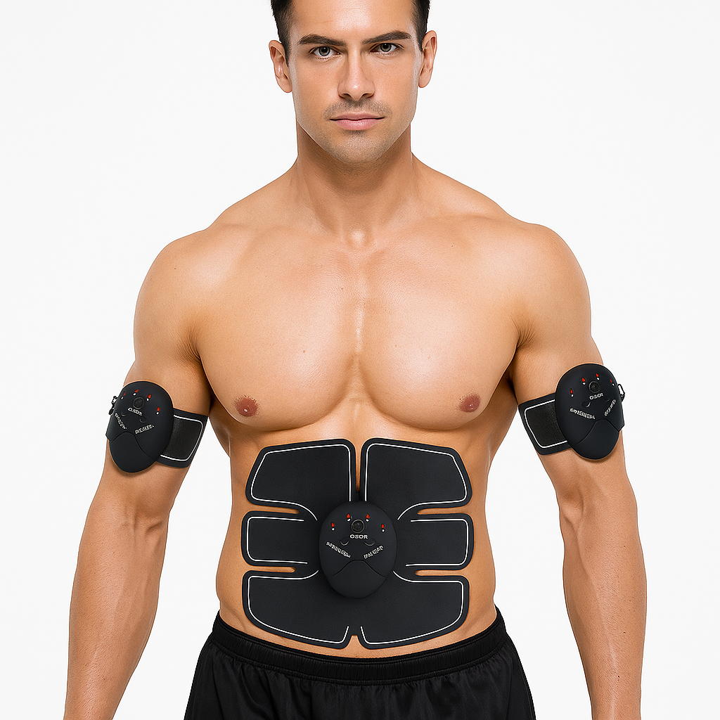 EMS abdominal muscle stimulator device for effective core toning and strengthening at home