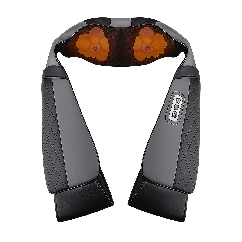 Multifunctional shoulder and neck massager with hot compress and adjustable gears for targeted muscle relief