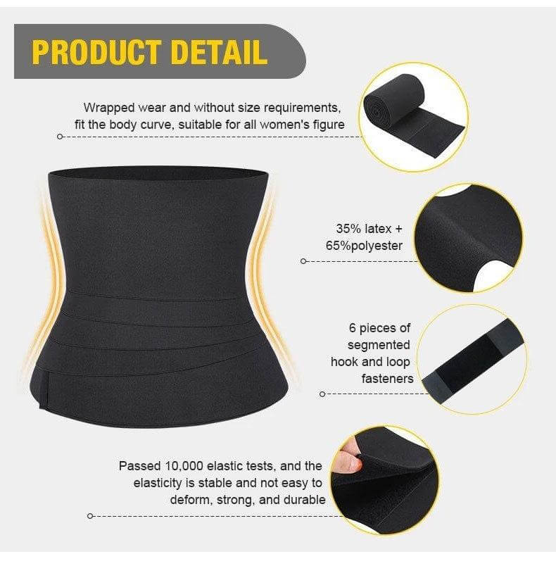 Adjustable waist trimmer belt made of breathable elastic material for slimming and toning waistline