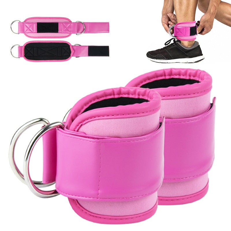 Gym ankle adjustable straps with durable D-ring closure for effective lower body workouts