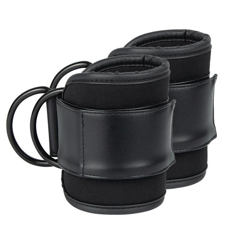 Gym ankle adjustable straps with D-ring closure for secure lower body workouts